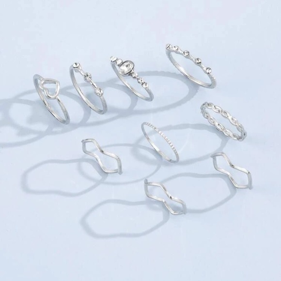 9pcs Rhinestone Ring - Picture 5 of 5
